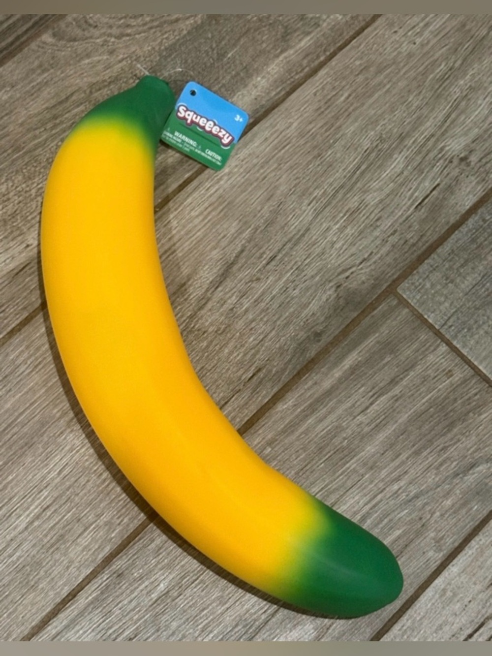 Squeeezy Giant Banana Plush Toy - Yellow with Green Tips